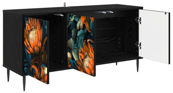 TV szekrény LOCHEM 102 x 33 x 51 cm Fekete Tölgy Szerelt Fa