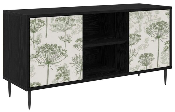 TV szekrény GOTHA 102 x 33 x 51 cm Fekete Tölgy Szerelt Fa
