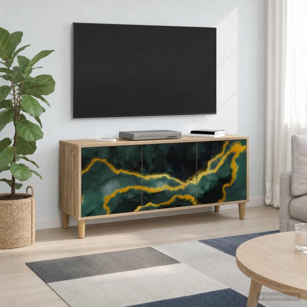 TV szekrény WIJHE 102 x 33 x 50 cm Sonoma Szerelt Fa