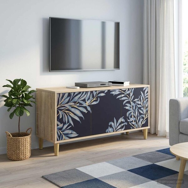 TV szekrény DOKKUM 102 x 33 x 50 cm Sonoma Szerelt Fa