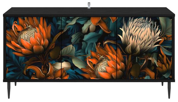 TV szekrény LOCHEM 102 x 33 x 51 cm Fekete Tölgy Szerelt Fa