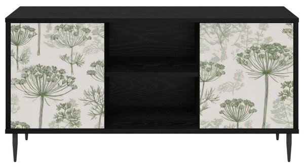 TV szekrény GOTHA 102 x 33 x 51 cm Fekete Tölgy Szerelt Fa