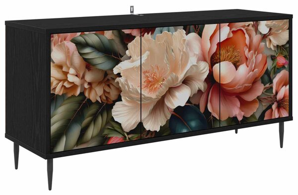 TV szekrény BORNE 102 x 33 x 51 cm Fekete Tölgy Szerelt Fa