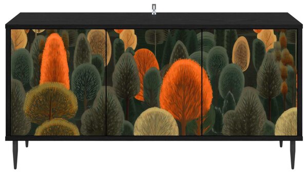 TV szekrény ZAANDAM 102 x 33 x 51 cm Fekete Tölgy Szerelt Fa