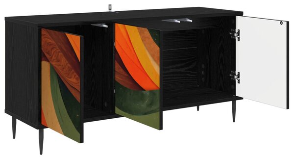 TV szekrény BONN 102 x 33 x 51 cm Fekete Tölgy Szerelt Fa