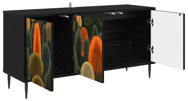 TV szekrény ZAANDAM 102 x 33 x 51 cm Fekete Tölgy Szerelt Fa