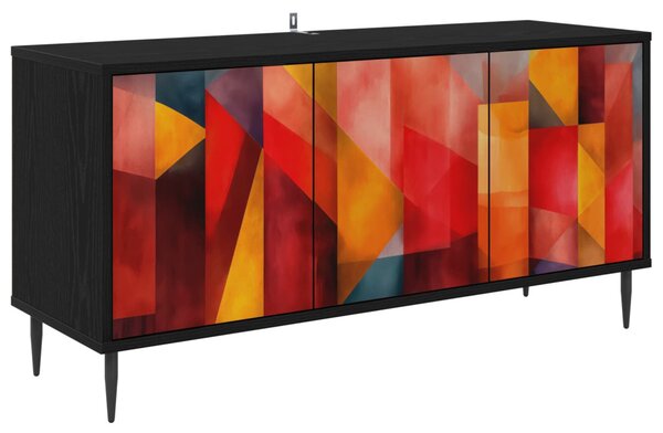 TV szekrény HEESCH 102 x 33 x 51 cm Fekete Tölgy Szerelt Fa