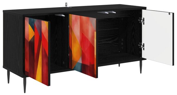 TV szekrény HEESCH 102 x 33 x 51 cm Fekete Tölgy Szerelt Fa