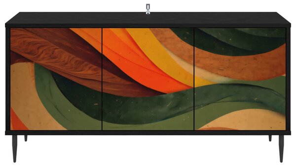 TV szekrény BONN 102 x 33 x 51 cm Fekete Tölgy Szerelt Fa