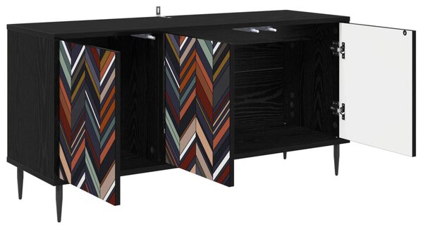 TV szekrény OMMEN 102 x 33 x 51 cm Fekete Tölgy Szerelt Fa
