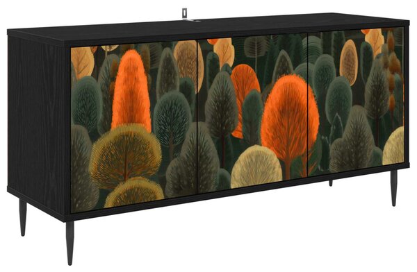 TV szekrény ZAANDAM 102 x 33 x 51 cm Fekete Tölgy Szerelt Fa