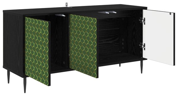 TV szekrény GELEEN 102 x 33 x 51 cm Fekete Tölgy Szerelt Fa