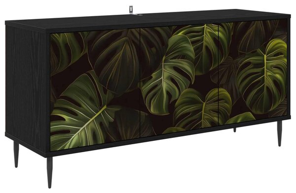 TV szekrény ELBURG 102 x 33 x 51 cm Fekete Tölgy Szerelt Fa