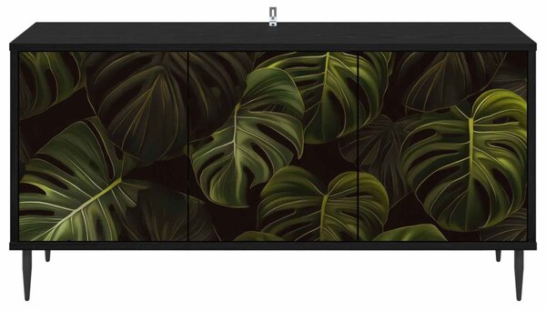 TV szekrény ELBURG 102 x 33 x 51 cm Fekete Tölgy Szerelt Fa