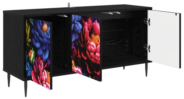 TV szekrény KIEL 102 x 33 x 51 cm Fekete Tölgy Szerelt Fa