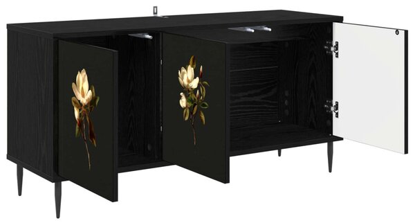 TV szekrény BREMEN 102 x 33 x 51 cm Fekete Tölgy Szerelt Fa