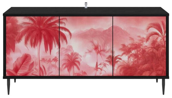 TV szekrény AACHEN 102 x 33 x 51 cm Fekete Tölgy Szerelt Fa