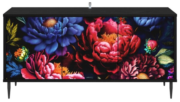 TV szekrény KIEL 102 x 33 x 51 cm Fekete Tölgy Szerelt Fa