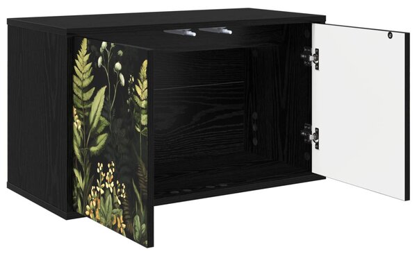 Falsítható TV Szekrény RHENEN 69 x 33 x 40 cm Fekete Tölgy