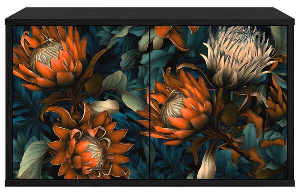 Falsítható TV Szekrény LOCHEM 69 x 33 x 40 cm Fekete Tölgy