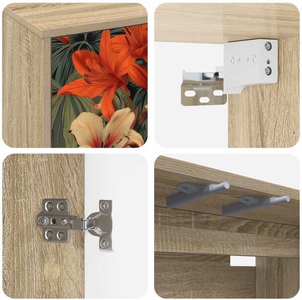 Falsítható TV Szekrény GENNEP 69 x 33 x 40 cm Sonoma Tölgy