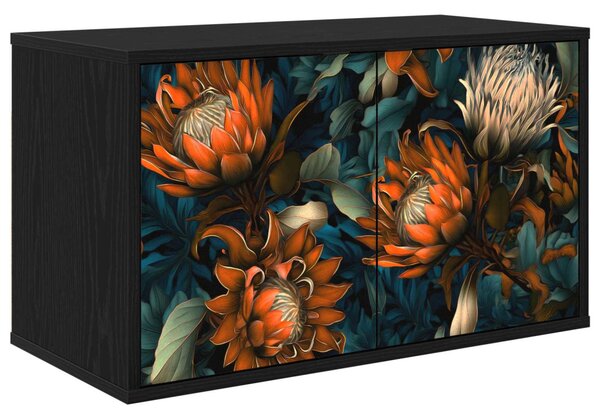 Falsítható TV Szekrény LOCHEM 69 x 33 x 40 cm Fekete Tölgy