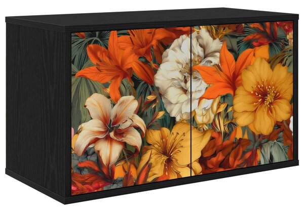 Falsítható TV Szekrény GENNEP 69 x 33 x 40 cm Fekete Tölgy