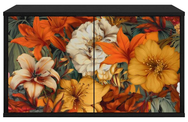 Falsítható TV Szekrény GENNEP 69 x 33 x 40 cm Fekete Tölgy
