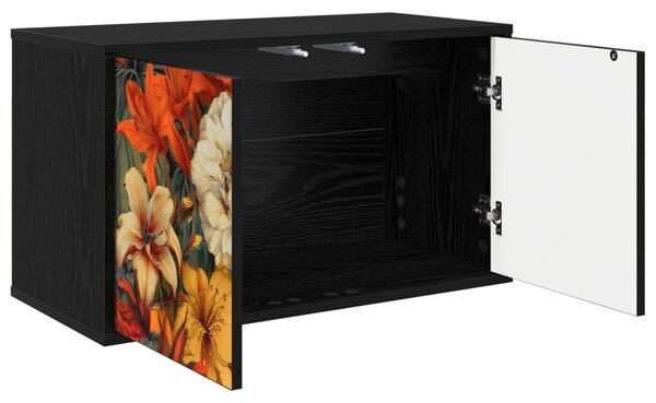 Falsítható TV Szekrény GENNEP 69 x 33 x 40 cm Fekete Tölgy