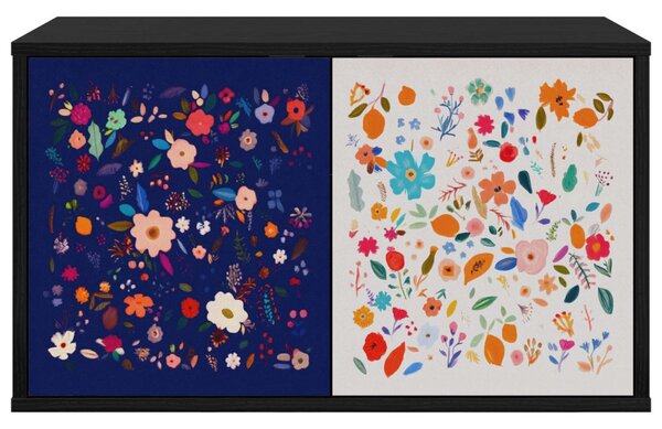Falsítható TV Szekrény MAINZ 69 x 33 x 40 cm Fekete Tölgy