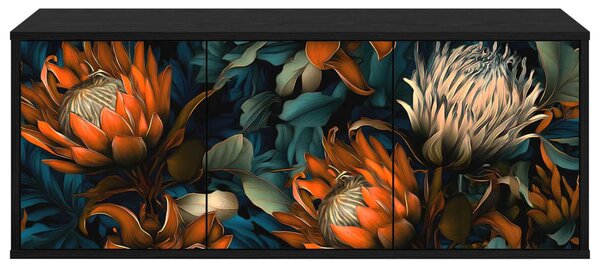 Falsítható TV Szekrény LOCHEM 102 x 33 x 40 cm Fekete Tölgy
