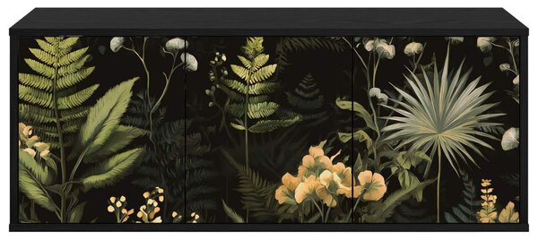 Falsítható TV Szekrény RHENEN 102 x 33 x 40 cm Fekete Tölgy