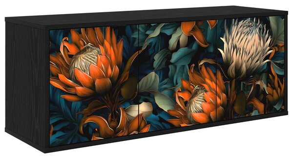 Falsítható TV Szekrény LOCHEM 102 x 33 x 40 cm Fekete Tölgy