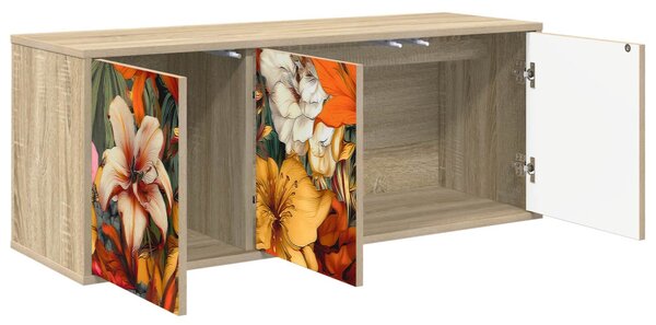 Falsítható TV Szekrény GENNEP 102 x 33 x 40 cm Sonoma Tölgy