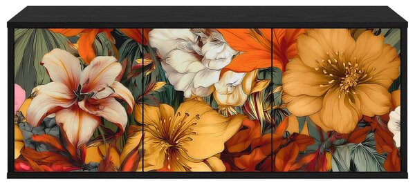 Falsítható TV Szekrény GENNEP 102 x 33 x 40 cm Fekete Tölgy