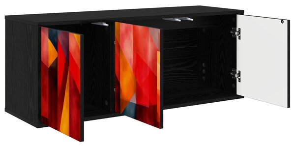 Falsítható TV Szekrény HEESCH 102 x 33 x 40 cm Fekete Tölgy