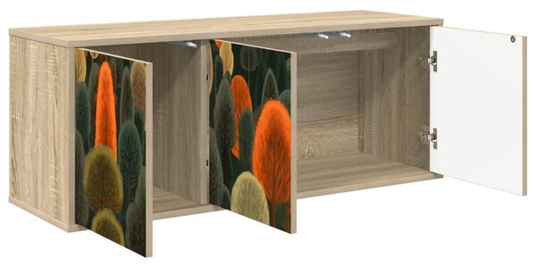 Falsítható TV Szekrény ZAANDAM 102 x 33 x 40 cm Sonoma Tölgy