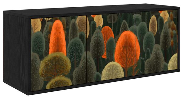 Falsítható TV Szekrény ZAANDAM 102 x 33 x 40 cm Fekete Tölgy