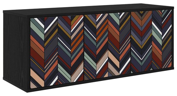 Falsítható TV Szekrény OMMEN 102 x 33 x 40 cm Fekete Tölgy