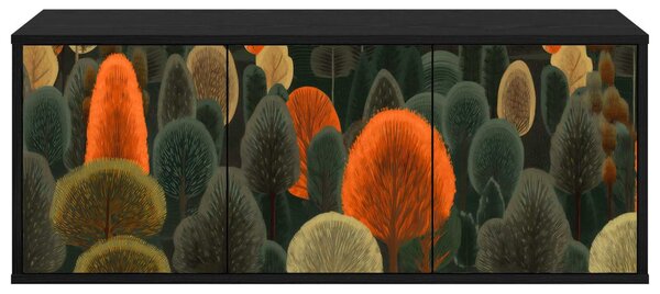 Falsítható TV Szekrény ZAANDAM 102 x 33 x 40 cm Fekete Tölgy