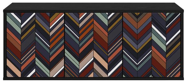 Falsítható TV Szekrény OMMEN 102 x 33 x 40 cm Fekete Tölgy