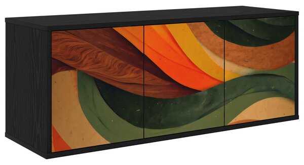 Falsítható TV Szekrény BONN 102 x 33 x 40 cm Fekete Tölgy