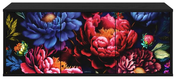 Falsítható TV Szekrény KIEL 102 x 33 x 40 cm Fekete Tölgy