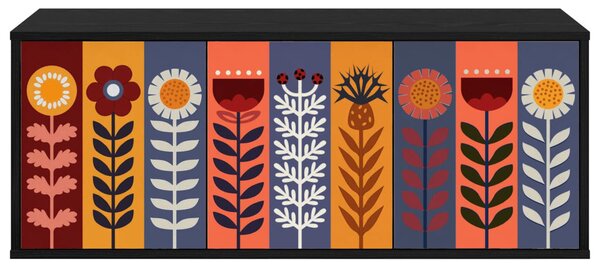 Falsítható TV Szekrény ESSEN 102 x 33 x 40 cm Fekete Tölgy