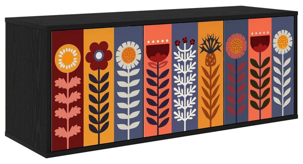 Falsítható TV Szekrény ESSEN 102 x 33 x 40 cm Fekete Tölgy