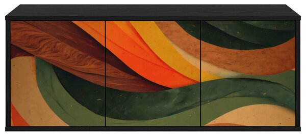 Falsítható TV Szekrény BONN 102 x 33 x 40 cm Fekete Tölgy