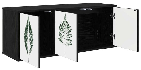 Falsítható TV Szekrény HANAU 102 x 33 x 40 cm Fekete Tölgy