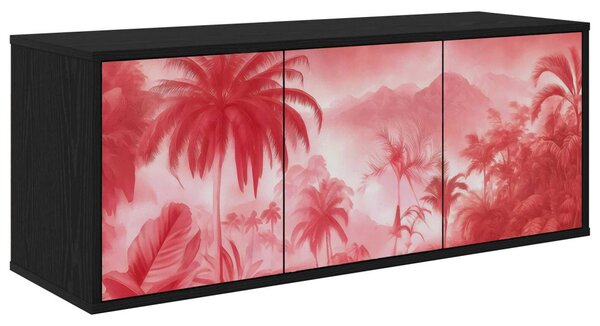 Falsítható TV Szekrény AACHEN 102 x 33 x 40 cm Fekete Tölgy
