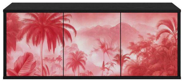 Falsítható TV Szekrény AACHEN 102 x 33 x 40 cm Fekete Tölgy