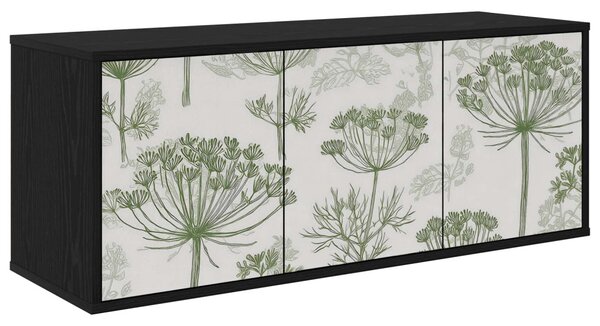 Falsítható TV Szekrény GOTHA 102 x 33 x 40 cm Fekete Tölgy